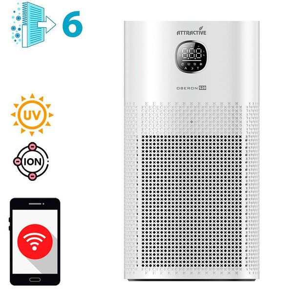 пречиствател за въздух OBERON 520 WiFi, бял цвят, за дома и офиса, купи онлайн  

7