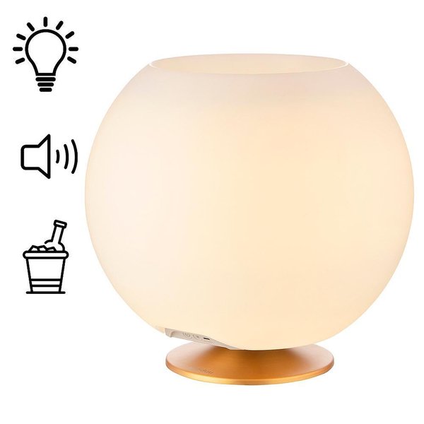лампа, поставка за бутилки, Bluetooth колонка Kooduu Sphere Bronze, джаджи  

12