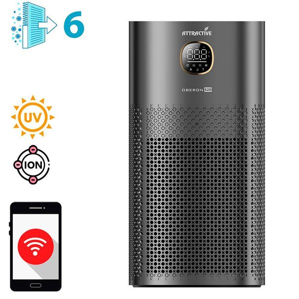 пречиствател за въздух OBERON 520 WiFi, за дома и офиса, тъмно сив цвят, купи онлайн  

4